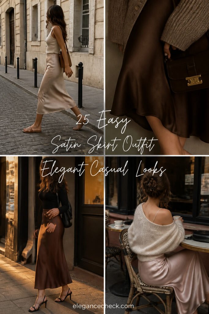 25 Easy Satin Skirt Outfit Elegant Casual Looks